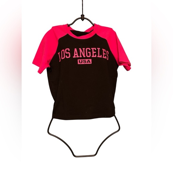 GGOV Tops - GGOV “Los Angeles USA” Color‑Block Graphic Tee – XS